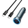 Адаптер автомобільний HOCO Prosperous (2C) car charger Z54B (Type-C to Type-C set) |2Type-C, PD/QC, 60W/3A| grey