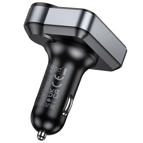Адаптер автомобільний HOCO Alegria dual port car BT FM transmitter E86 |2USB/Type-C, 48W/3A, PD/QC| black