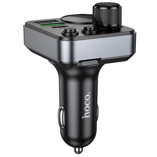 Адаптер автомобільний HOCO Alegria dual port car BT FM transmitter E86 |2USB/Type-C, 48W/3A, PD/QC| black