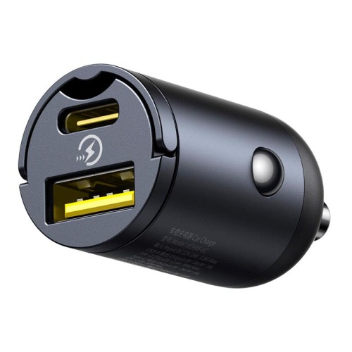 Адаптер автомобільний Baseus Tiny Star Mini Car Charger |1USB/1Type-C, 30W/3A, PD/QC| black