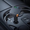 Адаптер автомобільний HOCO Guardian car charger with retractable cable NZ18 |1USB/1Type-C, 65W/3A, PD/QC| black