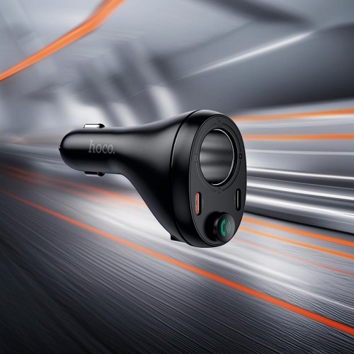 Адаптер автомобільний HOCO Star cigarette lighter car BT FM transmitter E88 |1USB/2Type-C/DC 120W, 35W/3A, PD/QC| black