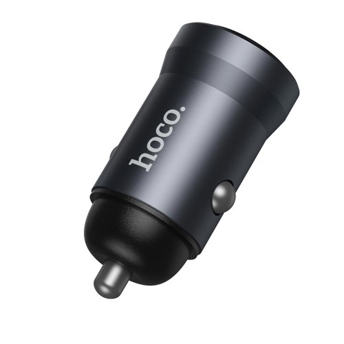 Адаптер автомобільний HOCO Energy single port PD car charger Z62A |1Type-C, 30W/3A, PD/QC| metal-grey