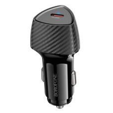 Адаптер автомобільний Borofone Solid single-port PD car charger BZ31B |1Type-C, 30W/3A, PD/QC| black