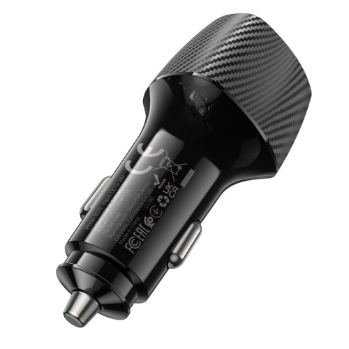 Адаптер автомобільний BOROFONE Solid single-port car charger BZ31 |1USB, 18W/3A, QC| black