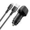 Адаптер автомобільний BOROFONE Solid dual-port car charger Micro USB Set BZ31A |2USB, 17W/3.4A Max| black