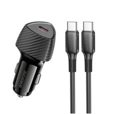 Адаптер автомобільний BOROFONE Solid single-port PD30W car charger C to C set BZ31B |1Type-C, 30W/3A, PD/QC| black
