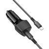 Адаптер автомобільний BOROFONE Solid single-port PD30W car charger C to C set BZ31B |1Type-C, 30W/3A, PD/QC| black