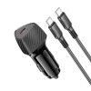 Адаптер автомобільний BOROFONE Solid single-port PD30W car charger C to C set BZ31B |1Type-C, 30W/3A, PD/QC| black
