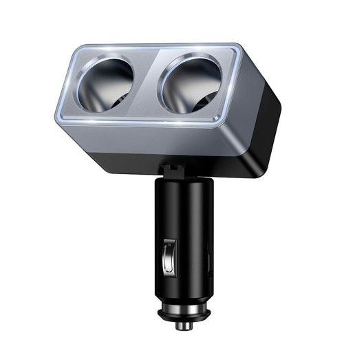 Адаптер автомобільний HOCO Smart dual cigarette lighter car charger Z65 |2DC, 240W| black
