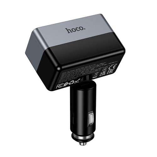 Адаптер автомобільний HOCO Smart cigarette lighter PD car charger Z65A |1USB/2Type-C/1DC, 165W, PD/QC| black