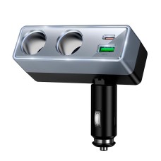 Адаптер автомобільний HOCO Smart dual cigarette lighter PD car charger Z65B |1USB/1Type-C/2DC, 240W, PD/QC| black