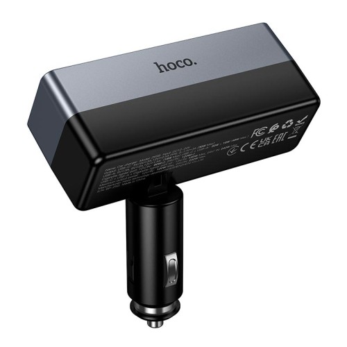 Адаптер автомобільний HOCO Smart dual cigarette lighter PD car charger Z65B |1USB/1Type-C/2DC, 240W, PD/QC| black