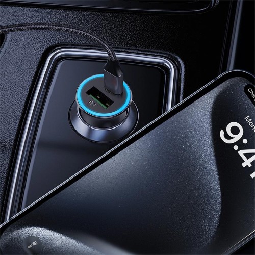 Адаптер автомобільний ACEFAST PD dual port metal car charger B16 |1Type-C/1USB, PD/QC, 95W/3A| grey