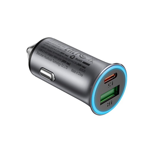 Адаптер автомобільний ACEFAST PD dual port metal car charger B16 |1Type-C/1USB, PD/QC, 95W/3A| grey