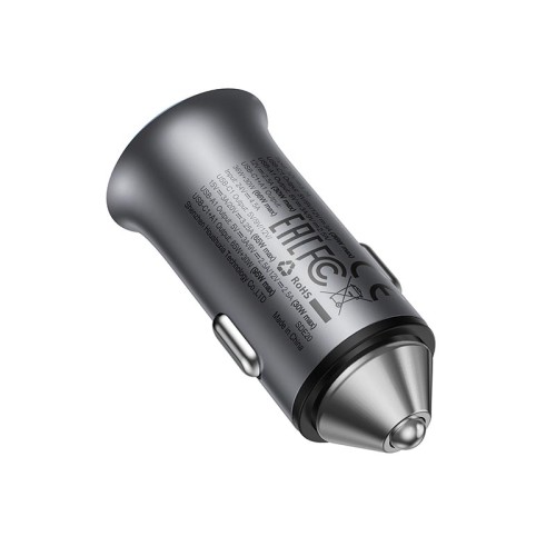 Адаптер автомобільний ACEFAST PD dual port metal car charger B16 |1Type-C/1USB, PD/QC, 95W/3A| grey