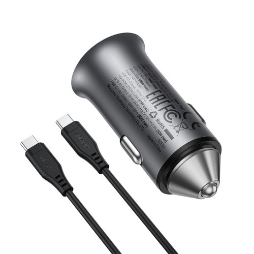 Адаптер автомобільний ACEFAST PD dual port metal car charger set (P5) B16 |1Type-C/1USB, PD/QC, 95W/3A| grey