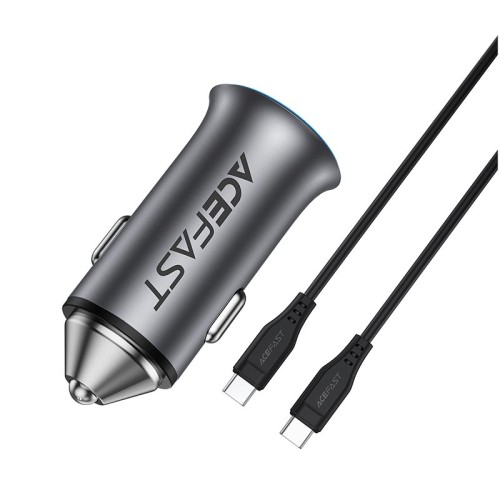 Адаптер автомобільний ACEFAST PD dual port metal car charger set (P5) B16 |1Type-C/1USB, PD/QC, 95W/3A| grey