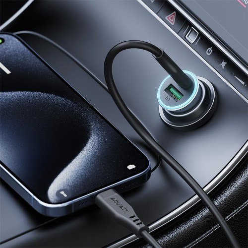 Адаптер автомобільний ACEFAST PD dual port metal car charger set (P5) B16 |1Type-C/1USB, PD/QC, 95W/3A| grey