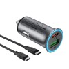 Адаптер автомобільний ACEFAST PD dual port metal car charger set (P5) B16 |1Type-C/1USB, PD/QC, 95W/3A| grey
