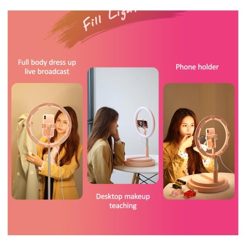 Тримач з кільцевим освітленням USAMS  Stretchable and foldable holder with fill light US-ZB120 |168cm| pink