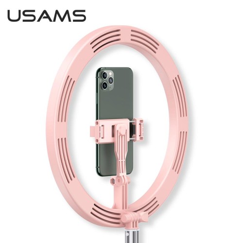 Тримач з кільцевим освітленням USAMS  Stretchable and foldable holder with fill light US-ZB120 |168cm| pink