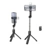 Селфі-монопод HOCO Treasure aluminum alloy fill light gimbal version live broadcast support K15 |Bluetooth| black