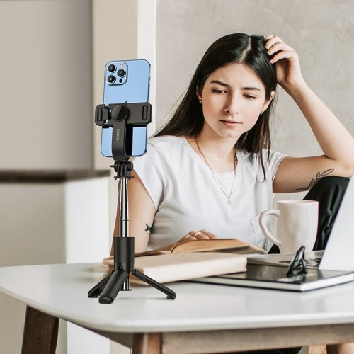 Селфі-монопод HOCO Figure mini live broadcast stand K17 |BT4.0, 4.5-7", 0.6m| black