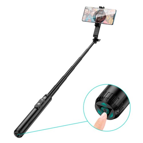 Селфі-монопод HOCO Sherkhan magnetic aluminum alloy live broadcast holder K25 |BT5.2, 60-105mm, 2h| black