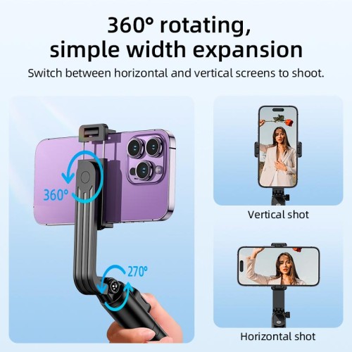 Селфі-монопод BOROFONE Cool line tripod telescopic selfie stick DBY01 |BT5.2, 70сm, 4.5-7"| black