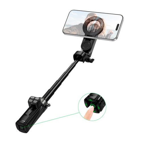 Монопод HOCO Magic mini live broadcast stand (pull clip+magnetic focusing version) K27 Pro |BT5.2, 4.5-7"| black
