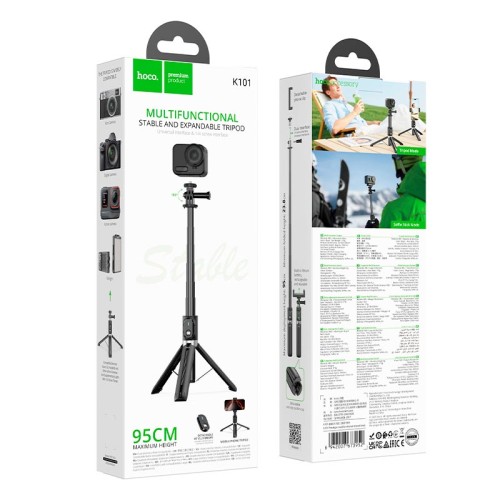 Селфі-монопод HOCO Prestigio multifunctional tripod K101 |BT5.2, Remote, 95cm| black
