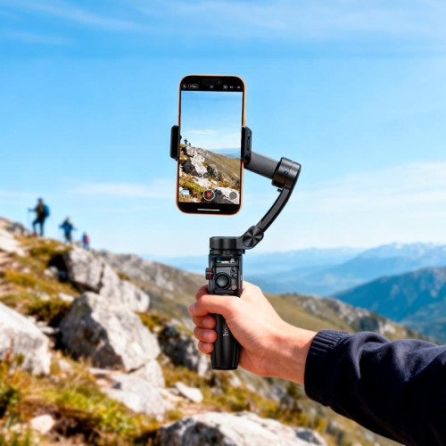 Ручний стабілізатор HOCO Three-axis intelligent gimbal K91 |App, 5h, 4.5-7"| black