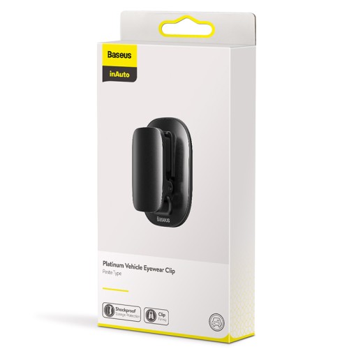 Автомобільний тримач для окулярів Baseus Platinum Vehicle eyewear clip (Pasete Type) (ACYJN-A01) black