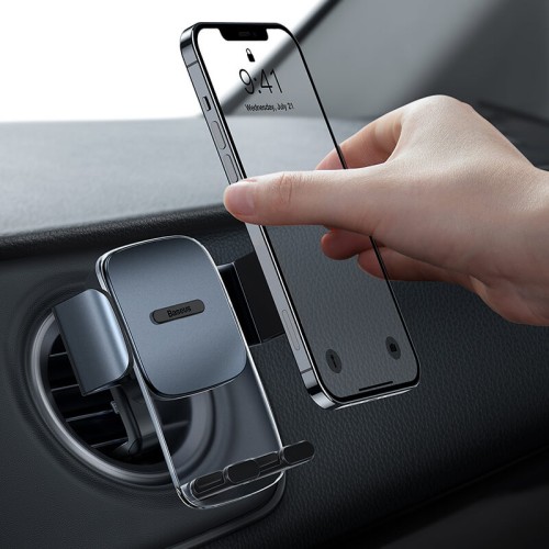 Тримач BASEUS Easy Control Clamp Car Mount Holder (Applicable to Round Air Outlet) |4.7-6.7"| (SUYK000201) black