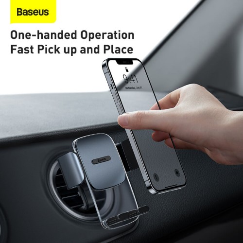 Тримач BASEUS Easy Control Clamp Car Mount Holder (Applicable to Round Air Outlet) |4.7-6.7"| (SUYK000201) black