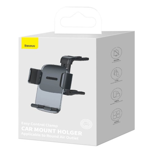 Тримач BASEUS Easy Control Clamp Car Mount Holder (Applicable to Round Air Outlet) |4.7-6.7"| (SUYK000201) black