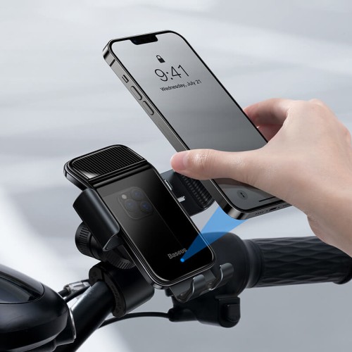 Тримач BASEUS Smart Solar Power Wireless Cycling Electric Holder IP54 |4.7-6.7"| (SUZG010001) black