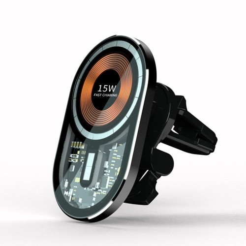 Тримач Transparent Magnetic Wireless Car Charger XYJ T10 |15W| transparent-black