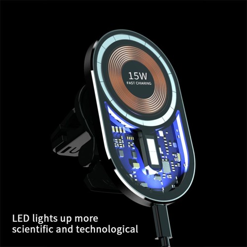 Тримач Transparent Magnetic Wireless Car Charger XYJ T10 |15W| transparent-black