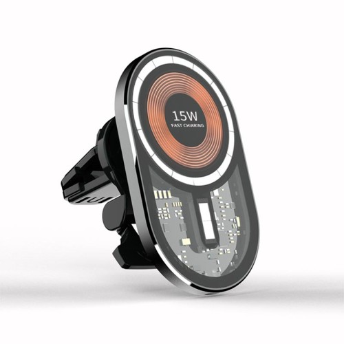 Тримач Transparent Magnetic Wireless Car Charger XYJ T10 |15W| transparent-black