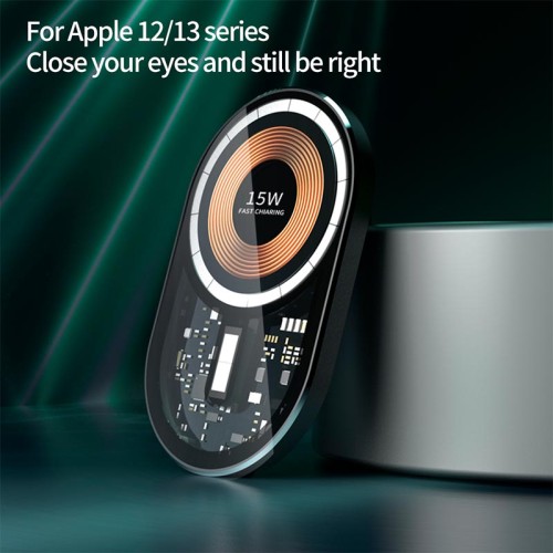 Тримач Transparent Magnetic Wireless Car Charger XYJ T10 |15W| transparent-black