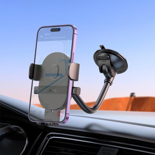 Тримач HOCO Mighty one-button car holder (windshield) H20 black