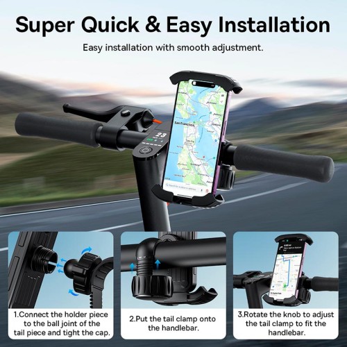 Велотримач Baseus QuickGo Series Bike Phone Mount |5.7-7.2"| black