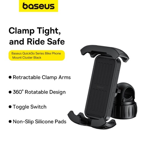 Велотримач Baseus QuickGo Series Bike Phone Mount |5.7-7.2"| black