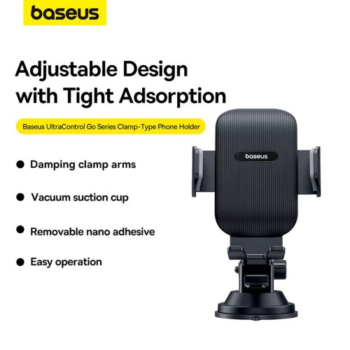 Тримач Baseus UltraControl Go Series Clamp-Type Phone Holder (Suction Cup Version) |5.4-7.2"| black