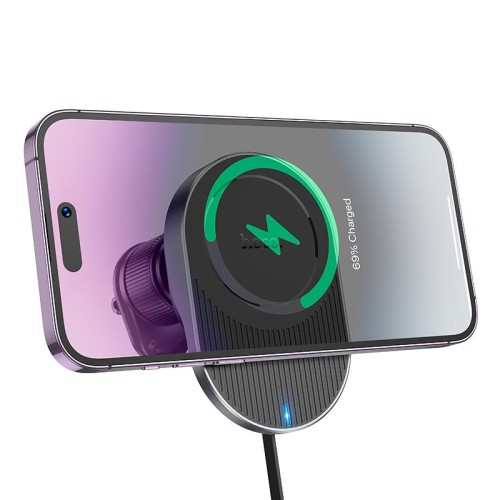 Тримач HOCO Guardian magnetic wireless fast charging car holder (air outlet) HW12 |15W| black-grey