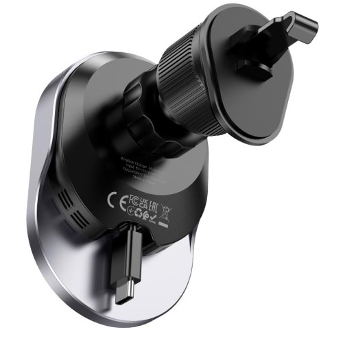 Тримач HOCO Guardian magnetic wireless fast charging car holder (air outlet) HW12 |15W| black-grey