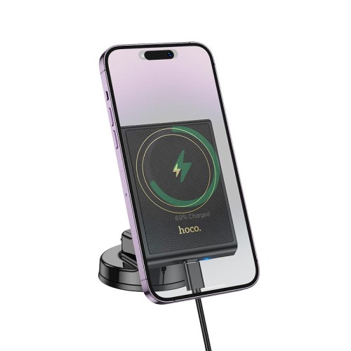 Тримач HOCO Precious magnetic wireless fast charging Car holder HW20 (center console) black