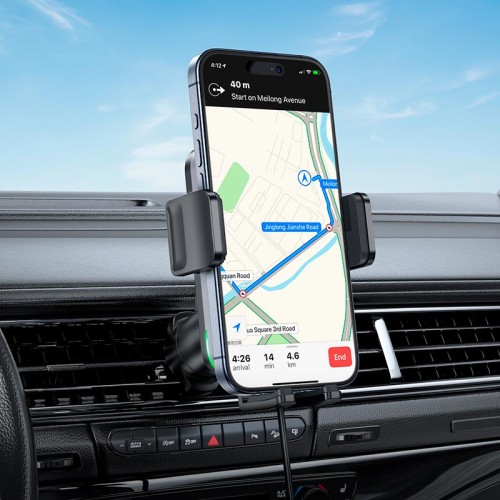 Тримач HOCO Speed wireless fast charging car holder HW13 (air outlet) |15W, 4.5-7"| black